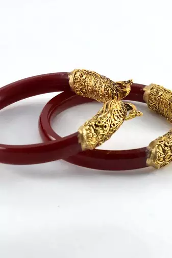 Dazzling Stretchable Bangles 21Cut Colour Red