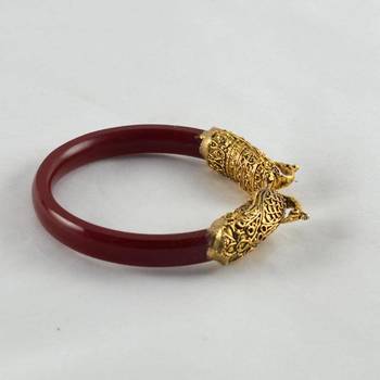 Designer Stretchable Bangles 21Cut Kara Colour Red 1
