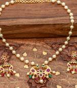 Georgeous Gold Plated Pearls Necklace Set