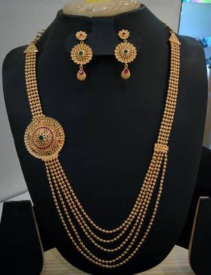 Georgeous Gold Plated Step By Step Necklace Set 1