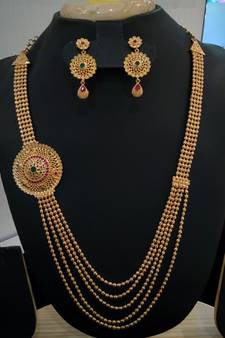 Georgeous Gold Plated Step By Step Necklace Set