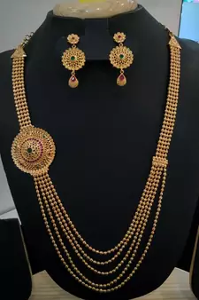Georgeous Gold Plated Step By Step Necklace Set
