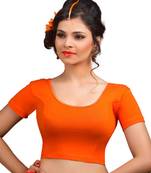 Orange Cotton Lycra  Readymade Blouse