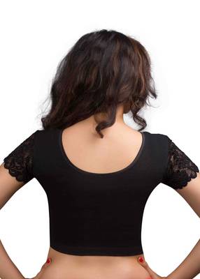Black Cotton Lycra  Readymade Blouse 3