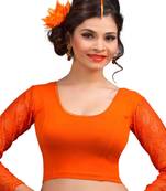 Orange Cotton Lycra  Readymade Blouse