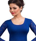 Royal And Blue Cotton Lycra  Readymade Blouse