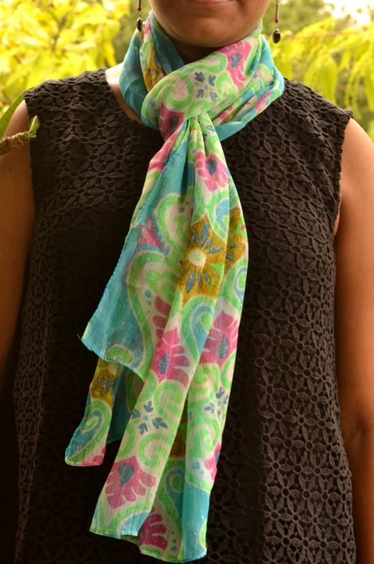 Designer quirky trendy printed multicolour scarf