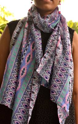 Designer quirky trendy printed multicolour scarf 1