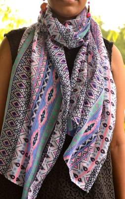 Designer quirky trendy printed multicolour scarf 3