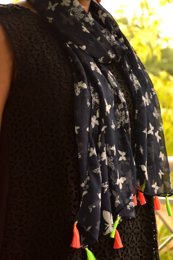 Designer quirky trendy printed multicolour scarf