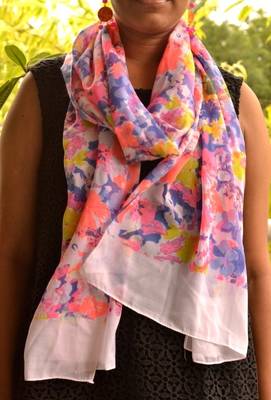 Designer quirky trendy printed multicolour scarf 2