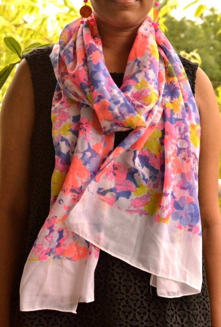 Designer quirky trendy printed multicolour scarf