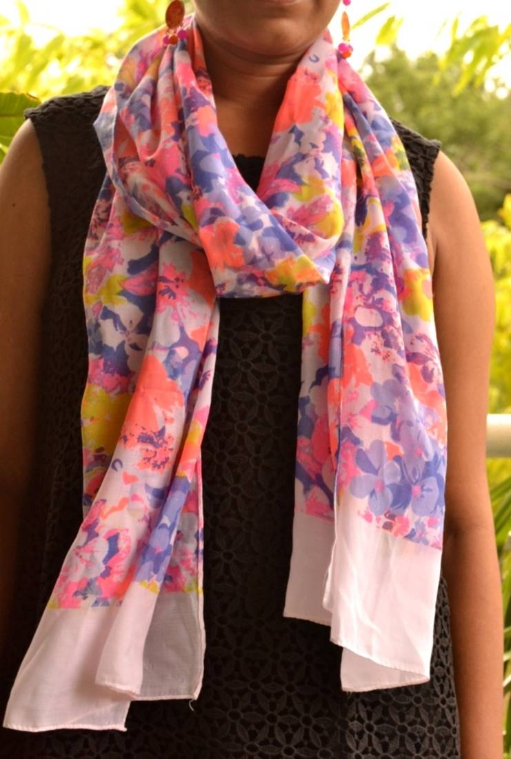 Designer quirky trendy printed multicolour scarf