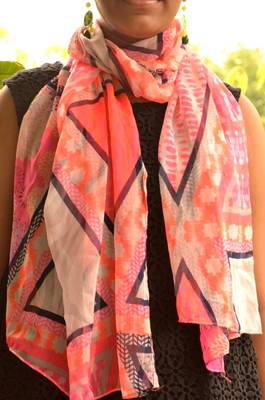 Designer quirky trendy printed multicolour scarf 1