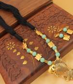 Beautiful Handmade Black Blue Necklace Set