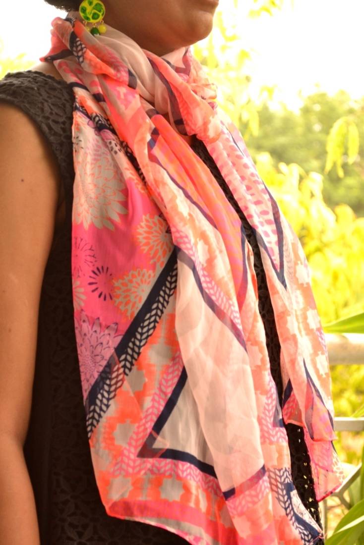 Designer quirky trendy printed multicolour scarf