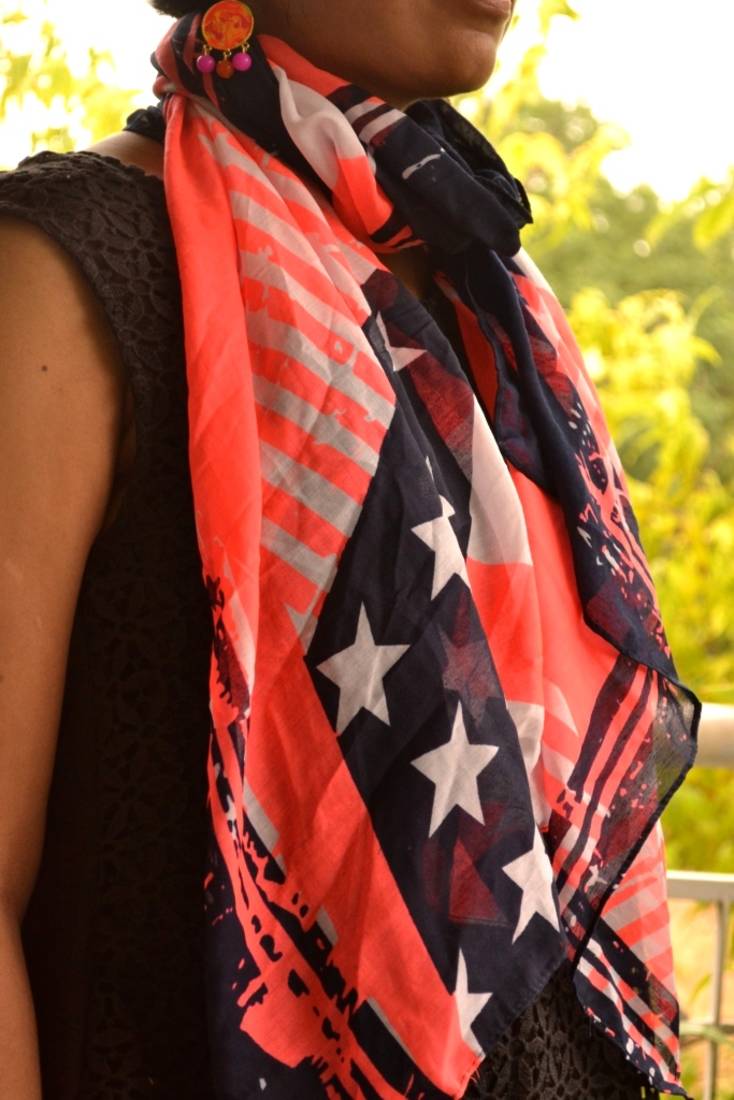 Designer quirky trendy printed multicolour scarf