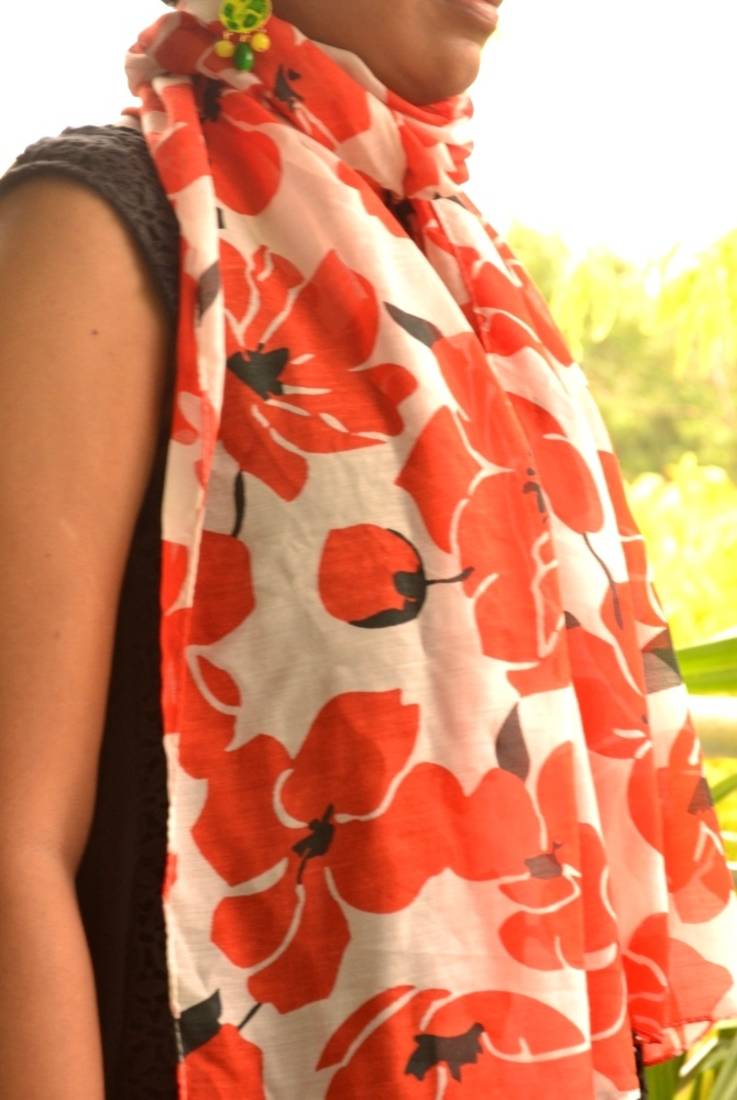 Designer quirky trendy printed multicolour scarf