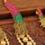 Royal Semiprecious Ruby Emerald Bridal Lotus Necklace Set