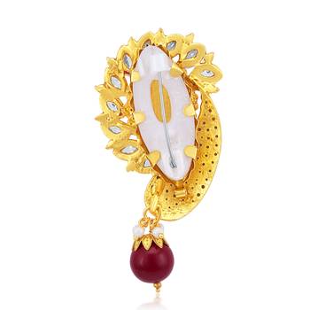 Glamorous Gold Plated AD Brooch For Women 2