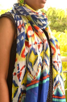 Designer quirky trendy printed multicolour scarf 1