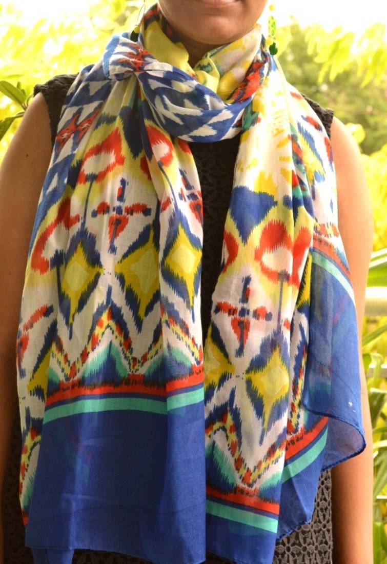 Designer quirky trendy printed multicolour scarf