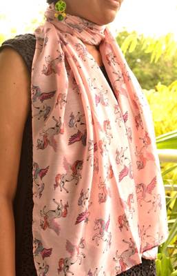 Designer quirky trendy printed multicolour scarf 1