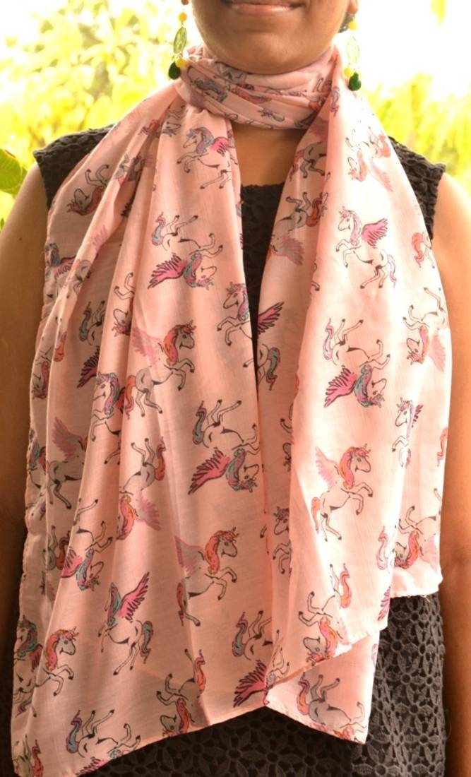 Designer quirky trendy printed multicolour scarf