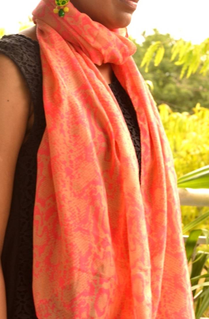 Designer quirky trendy printed multicolour scarf