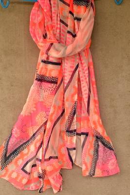 Designer quirky trendy printed multicolour scarf 1