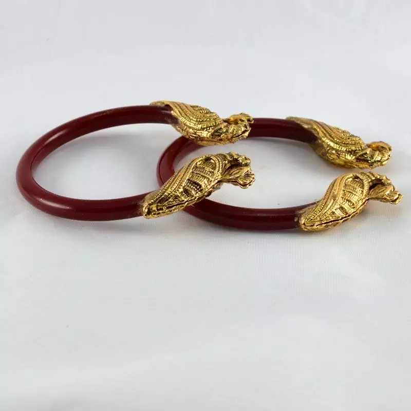 Striking Stretchable Bangles Kara Colour Red