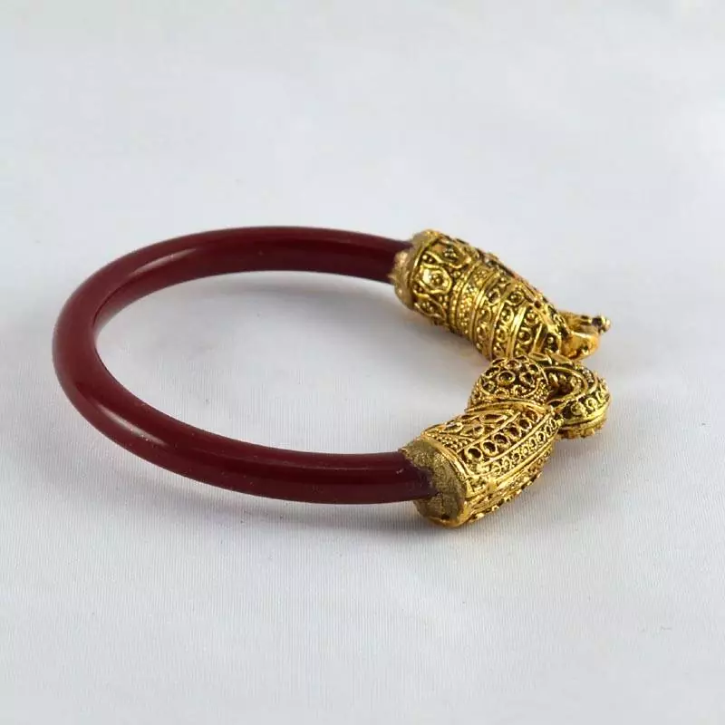 Acrylic Stretchable Bangles Kara Colour Red