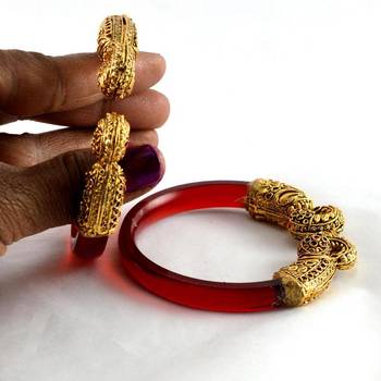 Stretchable Bangles 21Cut Trans Red 2