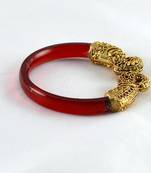 Designer Stretchable 21Cut Trans Bangles Kara Red