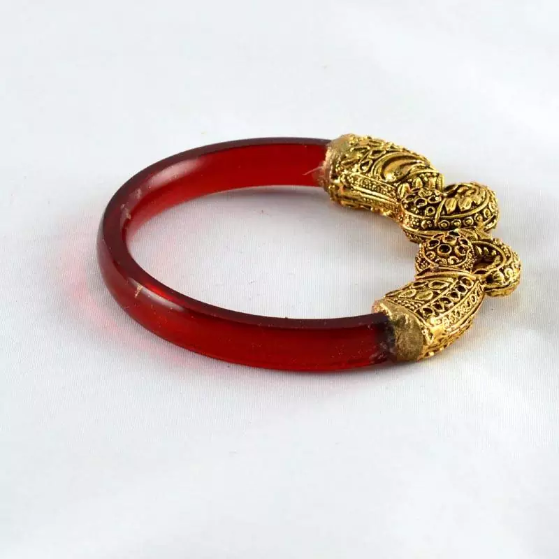 Designer Stretchable 21Cut Trans Bangles Kara Red