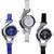 Glory deginer multi color analog watch combo(black,white,blue)