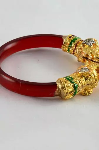 Trendy Stretchable Bangles 21Cut Kara Trans Red