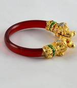 Trendy Stretchable Bangles 21Cut Kara Trans Red
