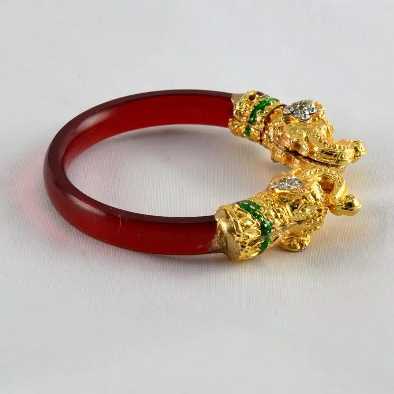Trendy Stretchable Bangles 21Cut Kara Trans Red