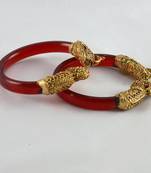 Sizzling Stretchable Bangles 21Cut Trans  Red