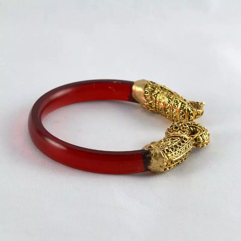 Designer Stretchable Bangles 21Cut Trans Kara  Red