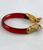 Acrylic Stretchable Bangles 21Cut Trans Red