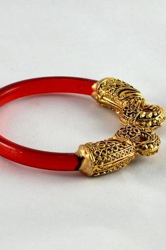 Fashionable Stretchable Bangles Kara Trans Red