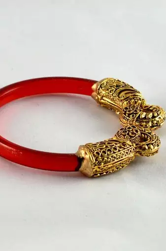 Fashionable Stretchable Bangles Kara Trans Red