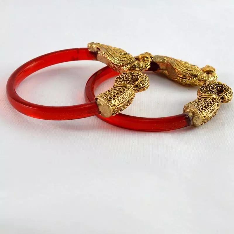 Dazzling Stretchable Bangles Trans Red