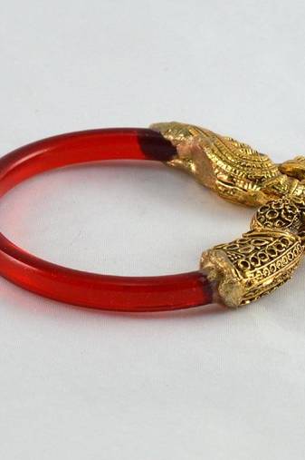 Marvellous Stretchable Bangles Kara Trans Red