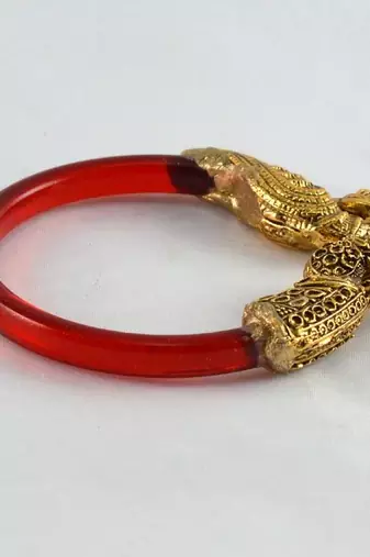 Marvellous Stretchable Bangles Kara Trans Red