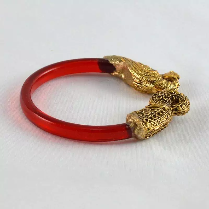 Marvellous Stretchable Bangles Kara Trans Red