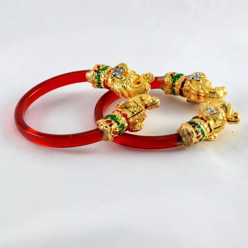 Elegant Stretchable Bangles Trans Red