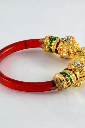 Acrylic Stretchable Bangles  Kara Trans Red